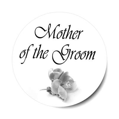 mother of the groom stylized one grey flower sticker