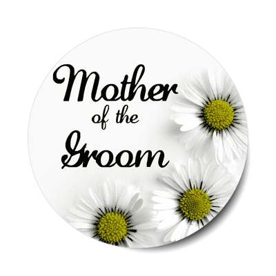 mother of the groom three yellow white flowers sticker
