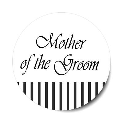 mother of the groom vertical black lines bottom stylized sticker