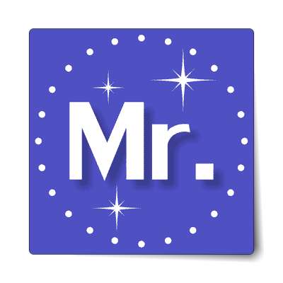 mr mister blue circle border sticker