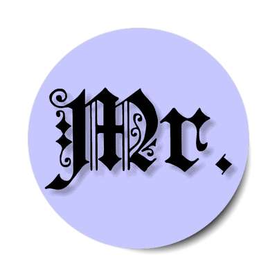 mr mister blue old english sticker