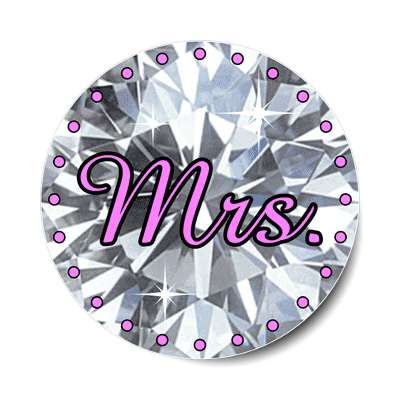 mrs missus diamond pink sticker