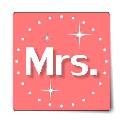 mrs missus pink circles border sticker