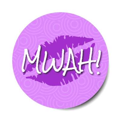 mwah lips lipstick purple sticker