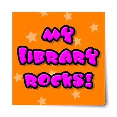 my library rocks sticker