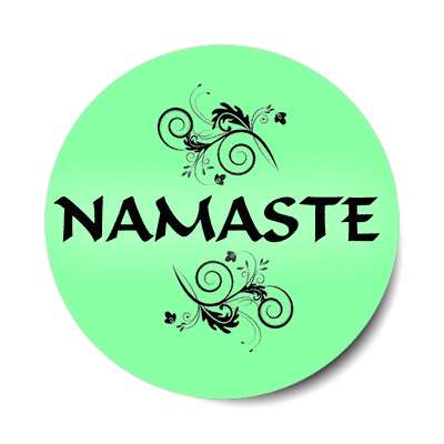 namaste flourish green sticker