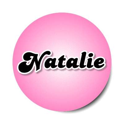natalie female name pink sticker