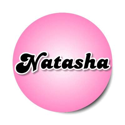 natasha female name pink sticker