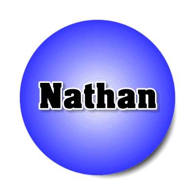 nathan male name blue sticker