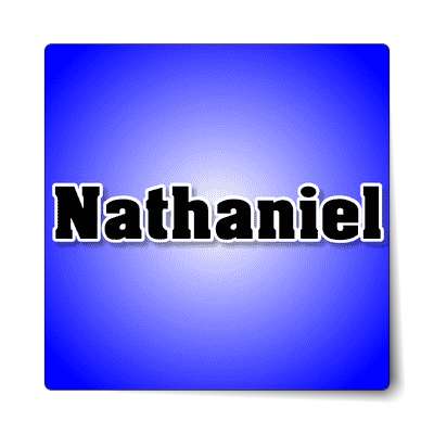 nathaniel male name blue sticker