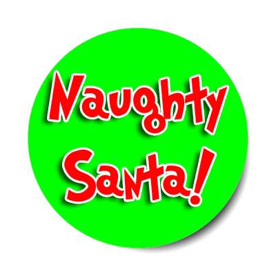 naughty santa cartoon red green sticker