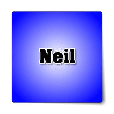neil male name blue sticker