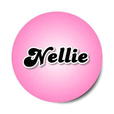 nellie female name pink sticker
