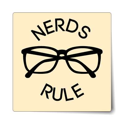 nerds rule geek glasses stickers, magnet