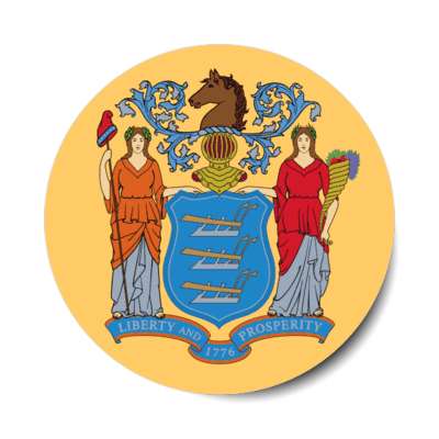 new jersey state flag usa stickers, magnet