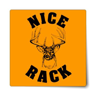 nice rack bright orange deer joke sticker