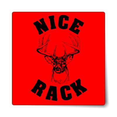 nice rack bright red deer joke sticker