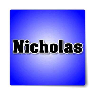 nicholas male name blue sticker
