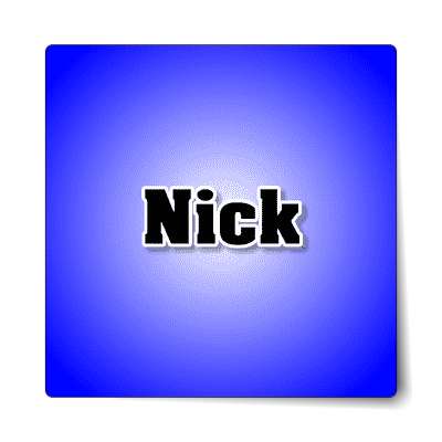 nick male name blue sticker