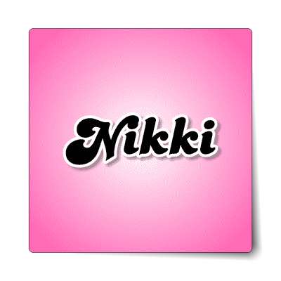nikki female name pink sticker
