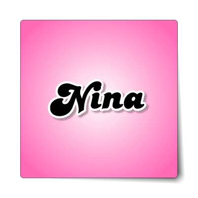 nina female name pink sticker