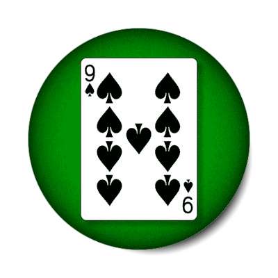 nine of spades playing card stickers, magnet