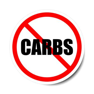 no carbs red slash stickers, magnet