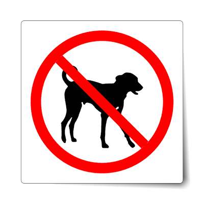 no dogs red slash silhouette sticker
