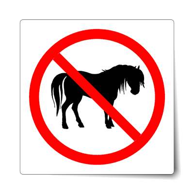 no horses red slash silhouette sticker