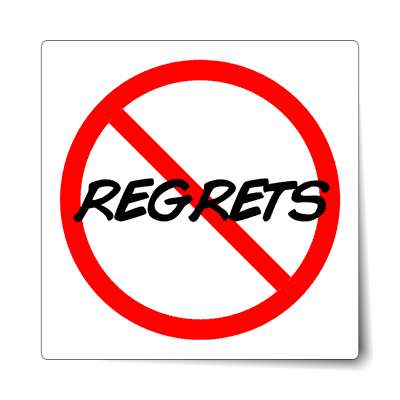 no regrets slash red sticker