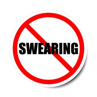 no swearing red slash stickers, magnet