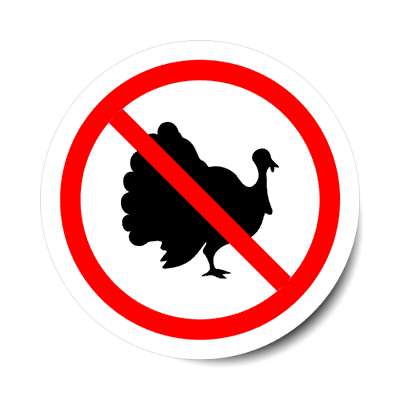 no turkeys red slash silhouette sticker