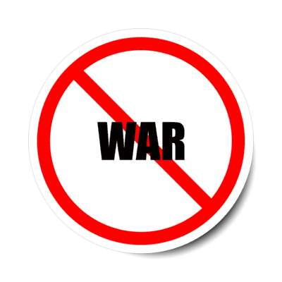 no war red slash stickers, magnet