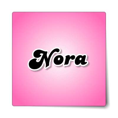 nora female name pink sticker