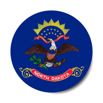 north dakota state flag usa stickers, magnet