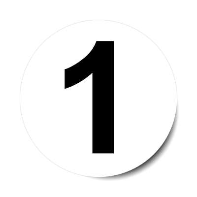 Number 10 White Black Stickers, Magnet