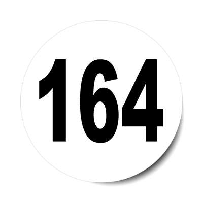 number 164 white black sticker