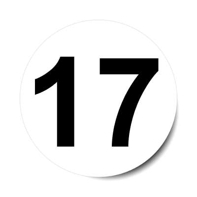 number 17 white black sticker