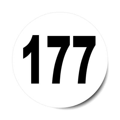 number 177 white black sticker