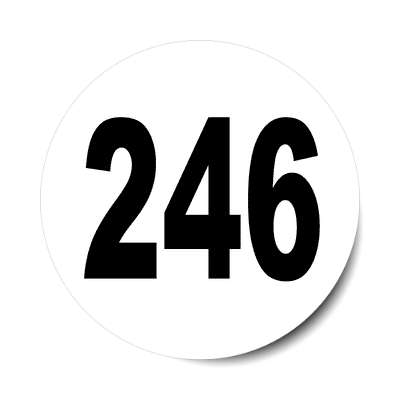 number 246 white black sticker