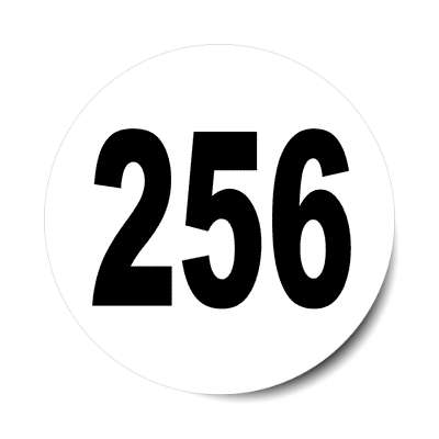 number 256 white black sticker