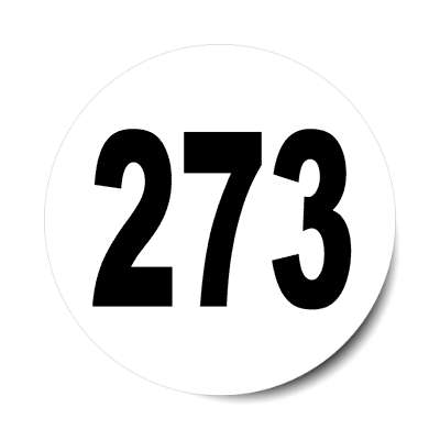 number 273 white black sticker