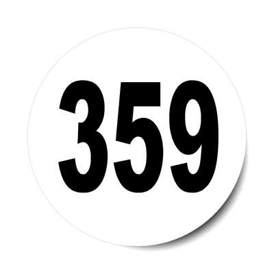 number 359 white black sticker