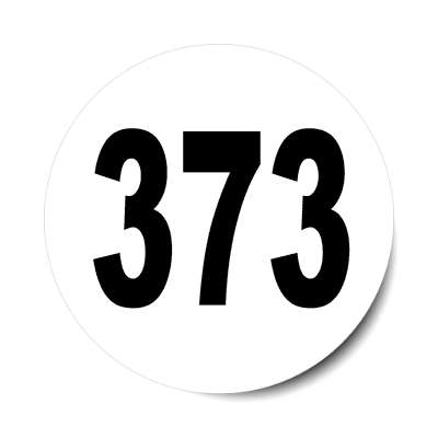 number 373 white black sticker