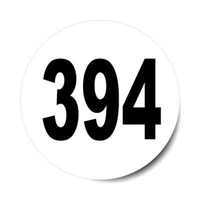 number 394 white black sticker
