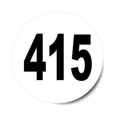 number 415 white black sticker