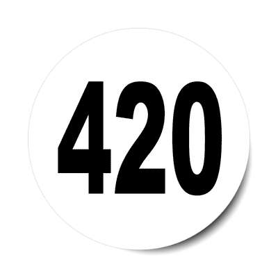 number 420 white black sticker