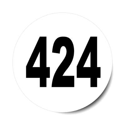 number 424 white black sticker