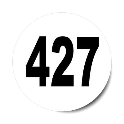 number 427 white black sticker