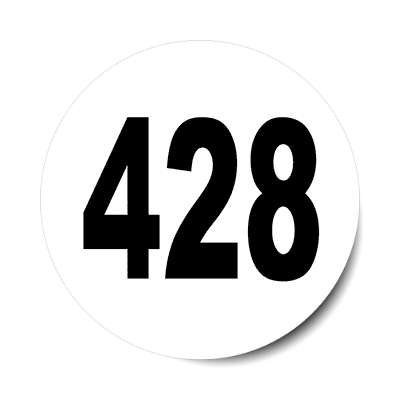 number 428 white black sticker